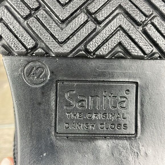 Sanita Pro Textured Black Oiled Leather Women’s 11.5/EU 42 Slip-On Mules Clogs - Picture 12 of 12